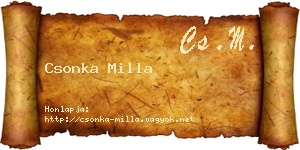 Csonka Milla névjegykártya